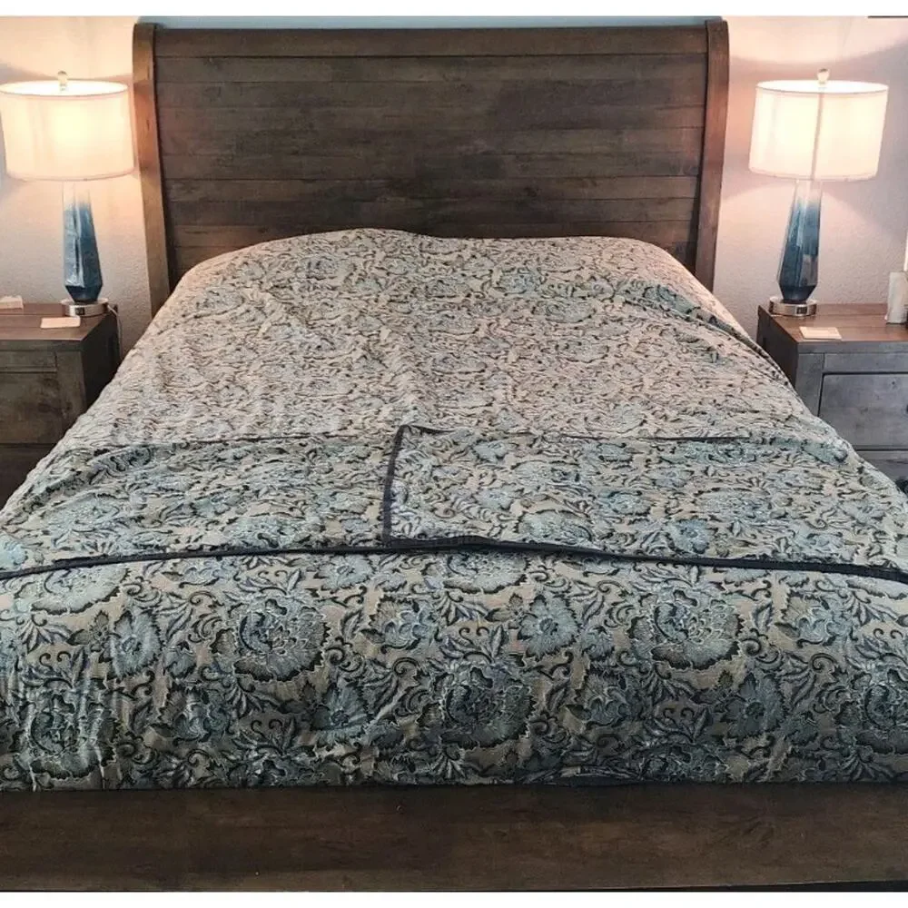 Ralph Lauren Journey's End Collection Rainey Navy Floral King Comforter 2 Shams